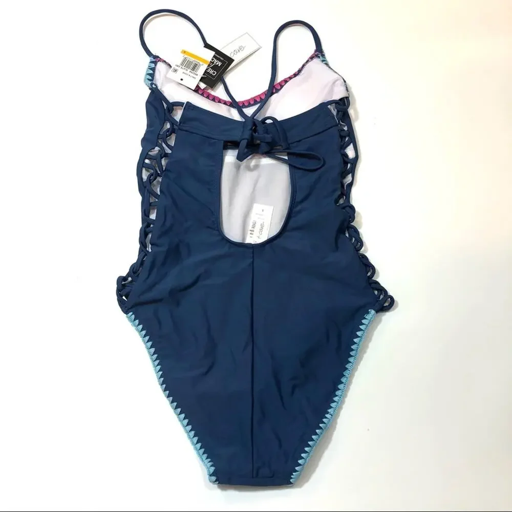 SALT+COVE Shell-stitch Blue One-piece Swimsuit